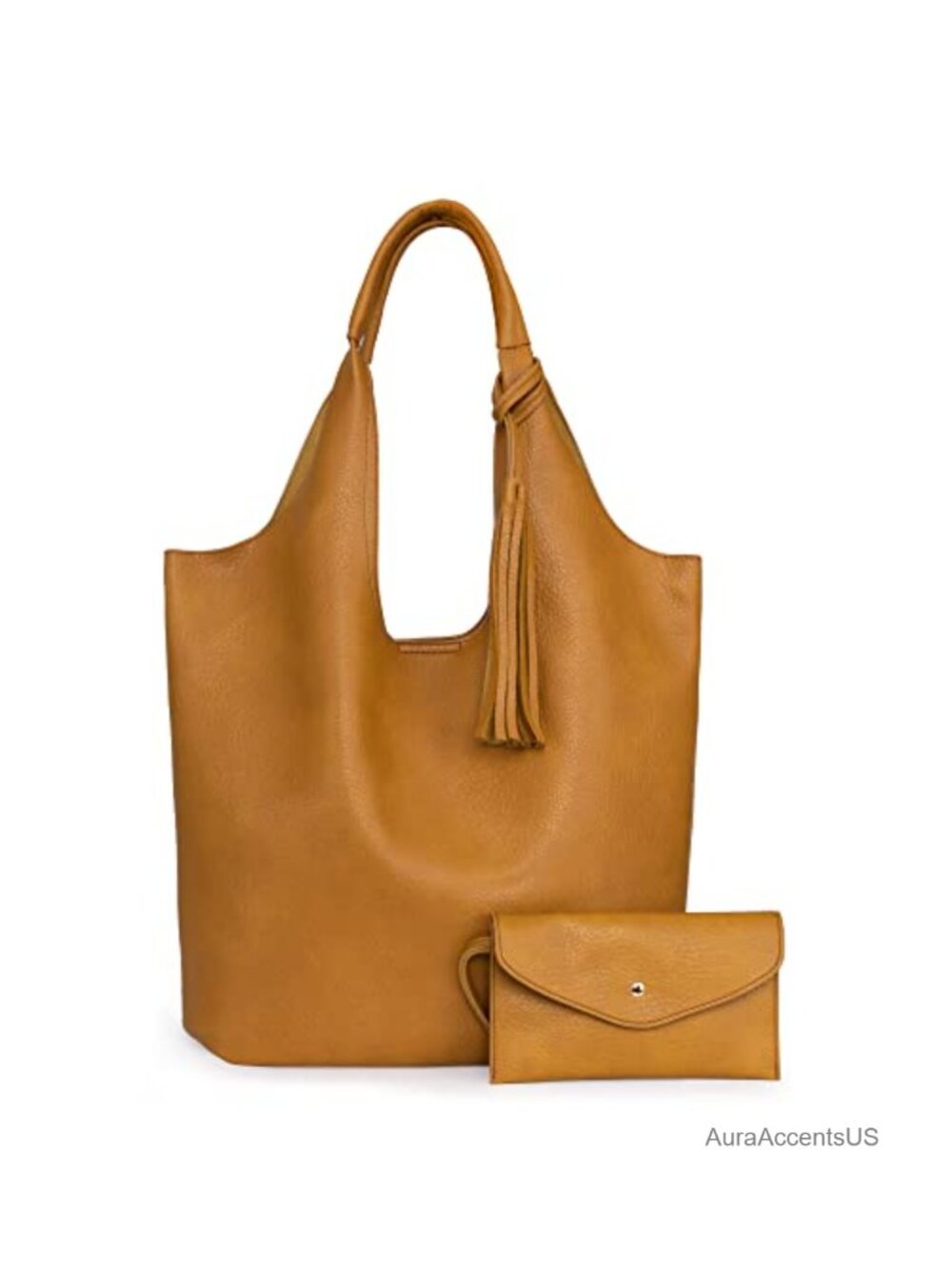 Slouchy Hobo Bag Vegan Leather Tassel Shoulder Purse Top Handle